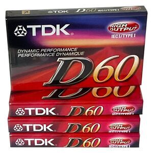 4x TDK High Output D60 Blank Audio Cassette Tapes New Sealed